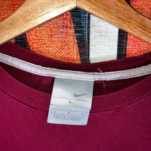 Load image into Gallery viewer, Y2K Nike Maroon Swoosh Logo Tee Size L