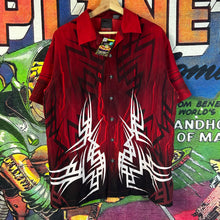 Load image into Gallery viewer, Y2K Tribal Print Rayon Button Up Shirt Size Medium