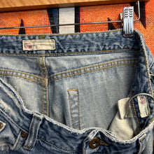 Load image into Gallery viewer, Buckle Flared Distressed Women’s Jeans Size 33”