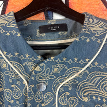 Load image into Gallery viewer, Amiri Bandana Jacquard Denim Baseball Jersey Size Medium