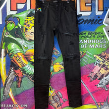 Load image into Gallery viewer, Amiri Black Ripped Jeans Size 34”