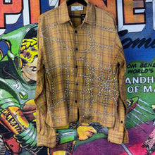 Load image into Gallery viewer, Vale Rhinestone Spiderweb Flannel Size Small