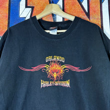 Load image into Gallery viewer, Y2K 2006 Harley Davidson Flaming Bald Eagle Orlando,FL Tee Size 2XL