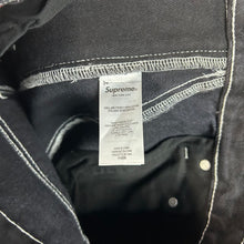 Load image into Gallery viewer, Supreme Paneled Striped Baggy Jeans Black Size 32”