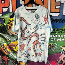 Load image into Gallery viewer, Vintage 90s The Cure Wish Tour 1992 Liquid Blue AOP Tee Size XL