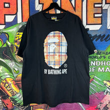 Load image into Gallery viewer, Bape Check Bleached Ape Head Tee Size 2XL