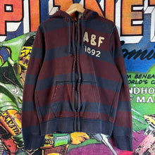 Load image into Gallery viewer, Abercrombie & Fitch Striped Zip Up Hoodie Size Large