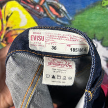 Load image into Gallery viewer, Evisu Godhead Seagull Jean Shorts Size 36”