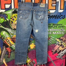 Load image into Gallery viewer, Gallery Dept. “Indiana” Distressed Blue Denim Size 34”