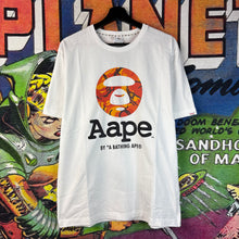 Load image into Gallery viewer, AAPE Orange Camo OG Moonface Tee Size Large