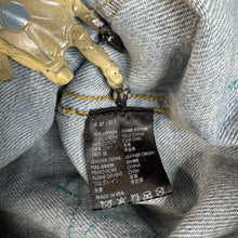 Load image into Gallery viewer, Amiri Chemist Star Trucker Denim Jacket Teal Size Medium