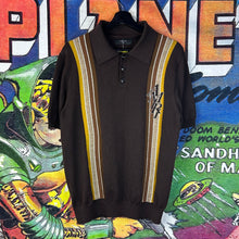 Load image into Gallery viewer, Amiri Striped Polo Shirt Brown Size Large