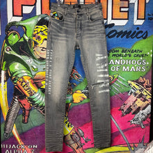 Load image into Gallery viewer, Amiri Grey Skinny Jeans Size 32”