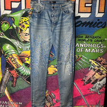 Load image into Gallery viewer, Amiri Crystal Thrasher Jeans Size 33”