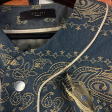 Load image into Gallery viewer, Amiri Bandana Jacquard Denim Baseball Jersey Size Medium