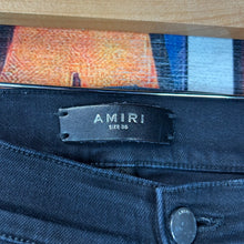 Load image into Gallery viewer, Amiri MX1 Cracked Paint Jeans Black Blue Size 36”