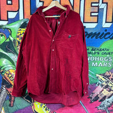 Load image into Gallery viewer, Y2K Ralph Lauren Red Corduroy Long Sleeve Button Up Tee Size
