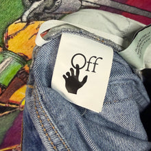 Load image into Gallery viewer, Off White Diagonal Stripe Jeans Size 32”