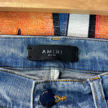Load image into Gallery viewer, NWT Amiri Clay Indigo Camo Bone Jeans Size 30”