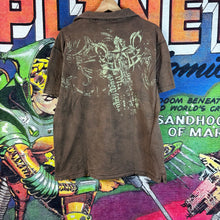 Load image into Gallery viewer, Y2K Point Zero Skull & Cross Floral Graphic Polo Size Large