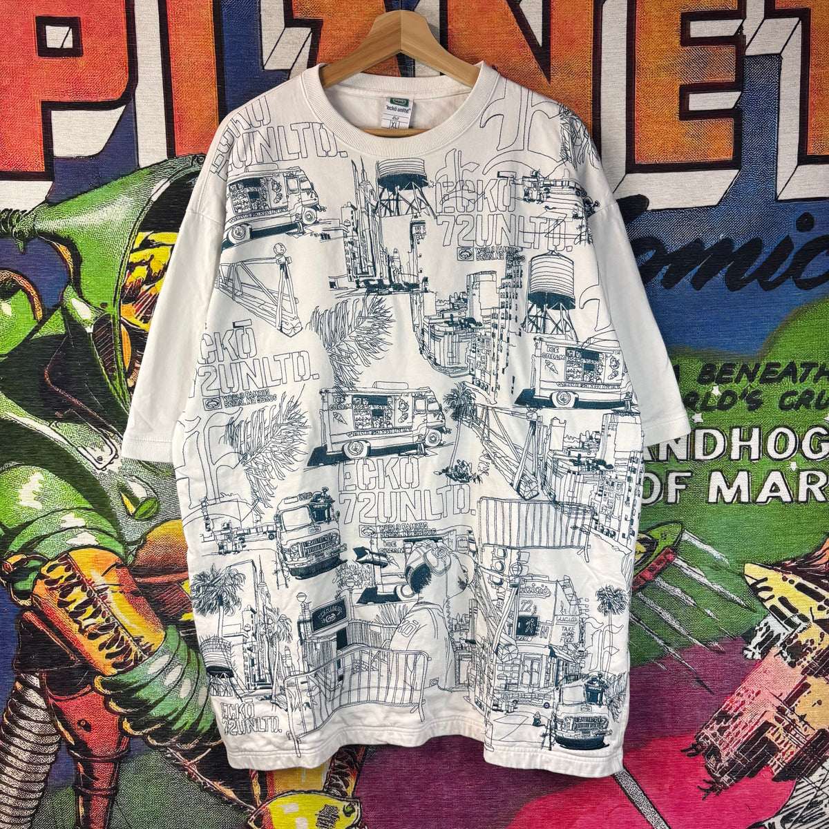 Y2K Ecko Unltd All Over Map Tee Size XL – Area52houston