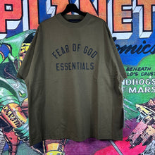 Load image into Gallery viewer, Fear Of God Essentials Olive Jersey Crewneck Tee Size M