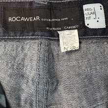 Load image into Gallery viewer, Y2K Rocawear Embroidered Snake and Dagger Jeans Size 36"