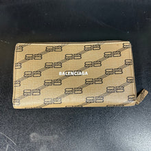 Load image into Gallery viewer, Balenciaga Brown Monogram Zip Around Clutch Bag