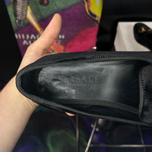 Load image into Gallery viewer, Versace Medusa Velvet Loafers Black Size 40 / 7