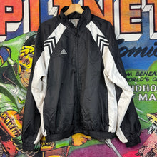 Load image into Gallery viewer, Y2K Adidas Black & White Full Zip Windbreaker Jacket Size Medium