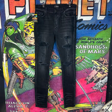 Load image into Gallery viewer, Amiri MX1 Bandana Jeans Black Size 34”