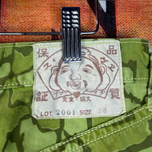Load image into Gallery viewer, Evisu Green Camouflage Shorts Size 33-34”