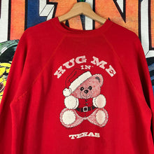 Load image into Gallery viewer, Vintage 90s Texas Hug Me Christmas Teddy Bear Sweatshirt Size L