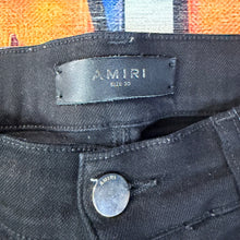 Load image into Gallery viewer, Amiri “Hollywood” Print Black Jeans Size 30”