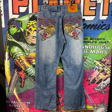 Load image into Gallery viewer, Y2K 2007 Ed Hardy Tiger Embroidered Jeans Size 36”
