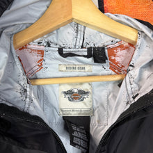 Load image into Gallery viewer, Harley-Davidson Black Orange Hooded Windbreaker Jacket Size XL