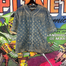 Load image into Gallery viewer, Amiri Bandana Jacquard Denim Baseball Jersey Size Medium