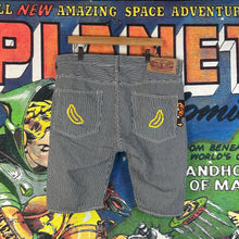 Load image into Gallery viewer, Bape Bananas Pinstriped Jean Shorts Size 38”