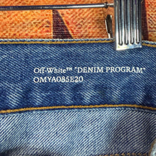 Load image into Gallery viewer, Off White Diagonal Stripe Jeans Size 32”
