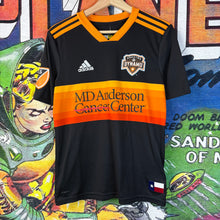 Load image into Gallery viewer, Black and Orange Houston Dynamo Jersey Youth Large