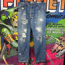 Load image into Gallery viewer, Gallery Dept. “Indiana” Distressed Blue Denim Size 34”