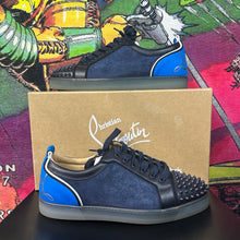 Load image into Gallery viewer, Christian Louboutin Louis Junior Spike Red Bottom Sneakers Dark Blue Size 13