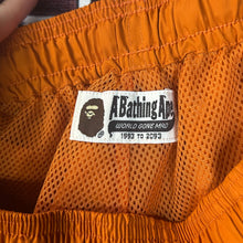 Load image into Gallery viewer, Bape Orange Beach Shorts Size Large