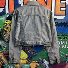 Load image into Gallery viewer, Vintage 80’s Tyte Women’s Silver Cropped Denim Jacket Size Medium