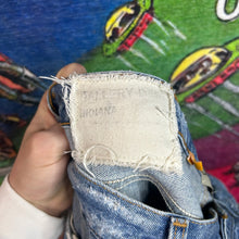 Load image into Gallery viewer, Gallery Dept. “Indiana” Distressed Blue Denim Size 34”