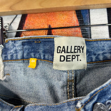 Load image into Gallery viewer, Gallery Dept. “Indiana” Distressed Blue Denim Size 34”