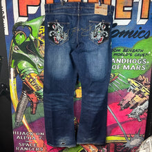 Load image into Gallery viewer, Y2K Ed Hardy Christian Audigier Panther Embroidered Jeans Size 40”
