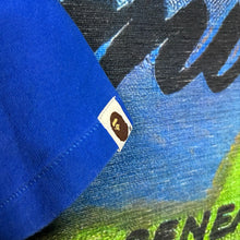 Load image into Gallery viewer, Bape College Tee Blue and Yellow Size XL