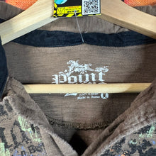 Load image into Gallery viewer, Y2K Point Zero Skull & Cross Floral Graphic Polo Size Large