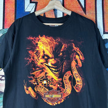 Load image into Gallery viewer, Harley Davidson ‘One Wicked Ride’ Flaming Clown Tee Size L